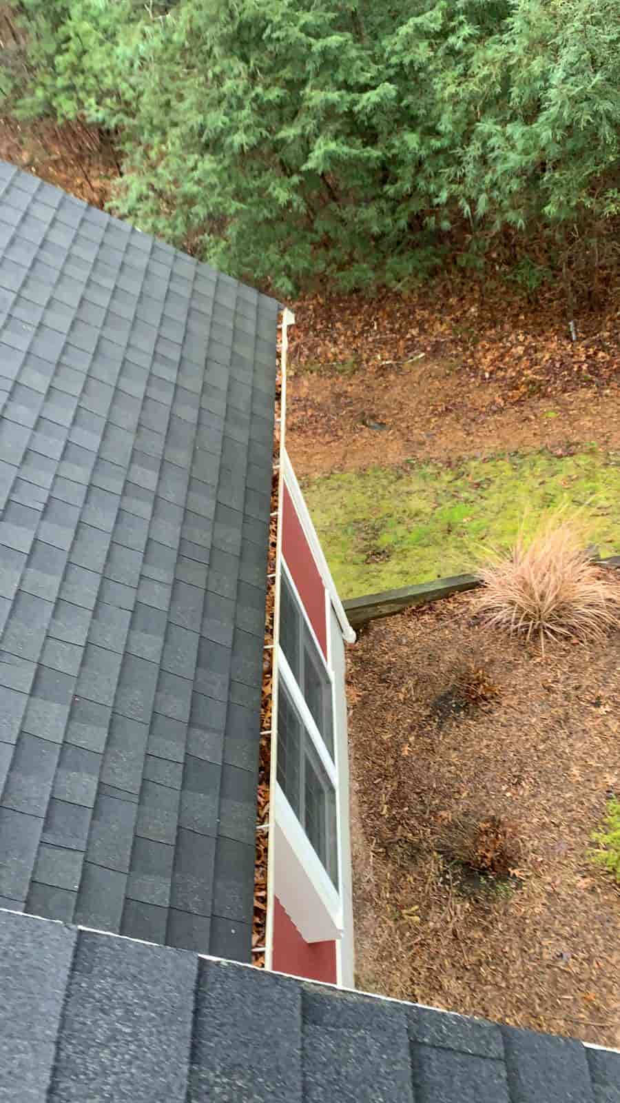 gutter cleaning from the ground