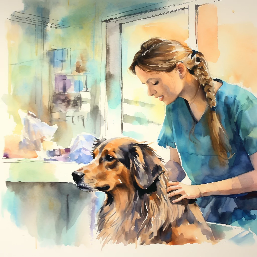 Flea Allergy in Dogs: Why Do They Happen? 2 a dog at the vet clinic a veterinarian taking care of e6df1d02 7cb9 427a a142 212f4bbd72c7.png