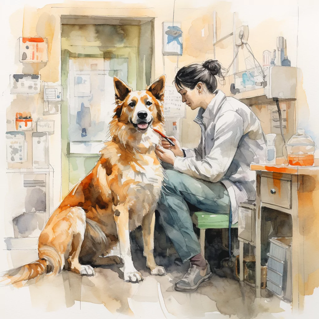 What are Food Allergies in Dogs? 3 a vet checking at a dog.png