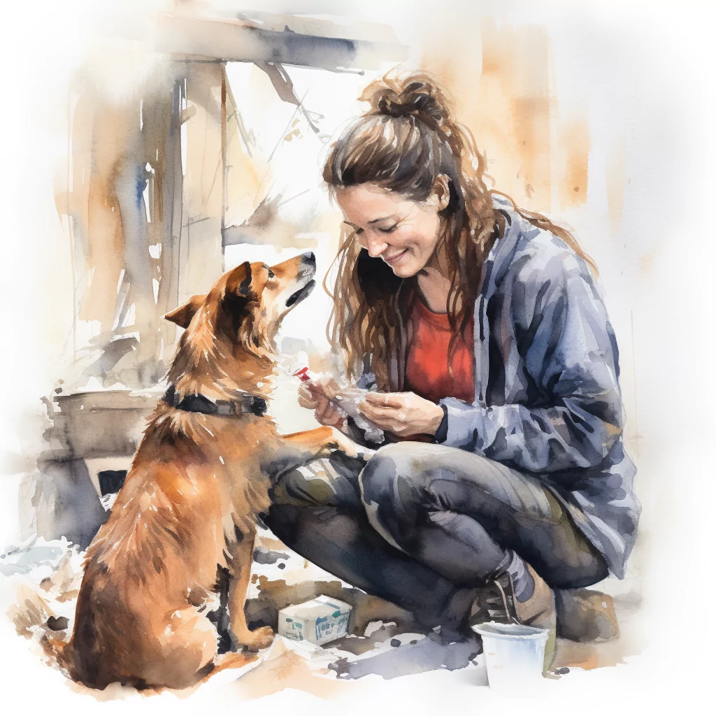 What is a Gastrointestinal Parasite in Dogs? 1 a woman giving her dog a medicine loose watercolor ske e5aa3f66 397f 40a0 95f2 5a49cd783571.png