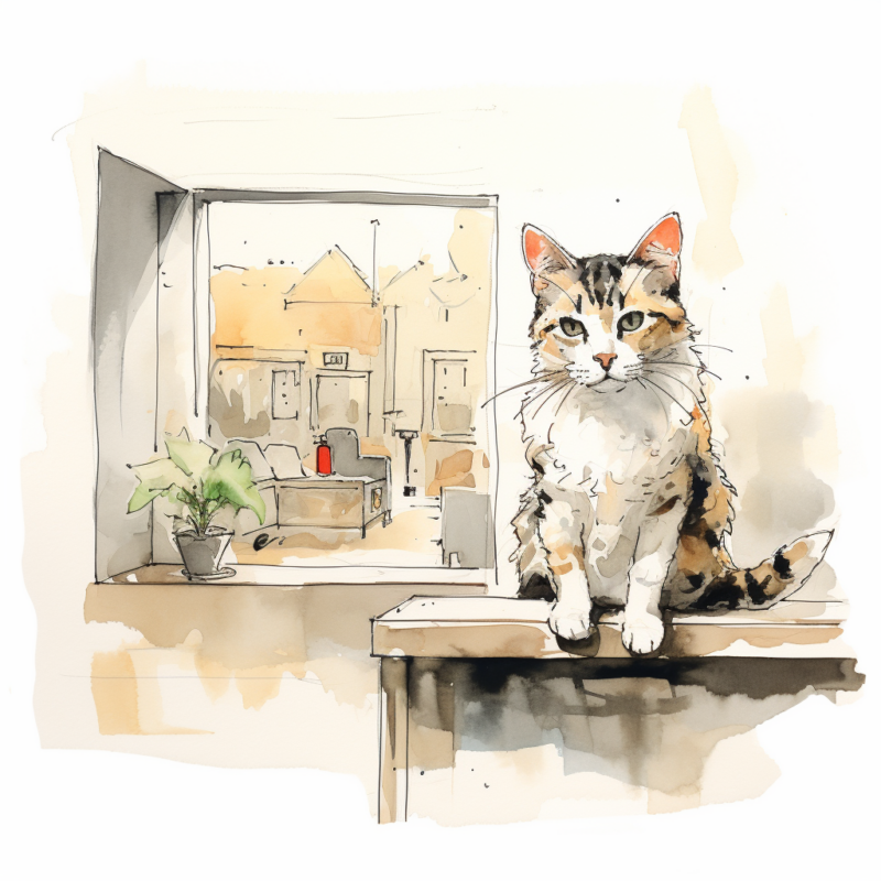 What is Fibrosarcoma in Cats? 3 vadrgvet a cat sitting at the vet clinic loose watercolor sketc 572c9aff 7d6f 4c16 bcf5 17fb6865ff83