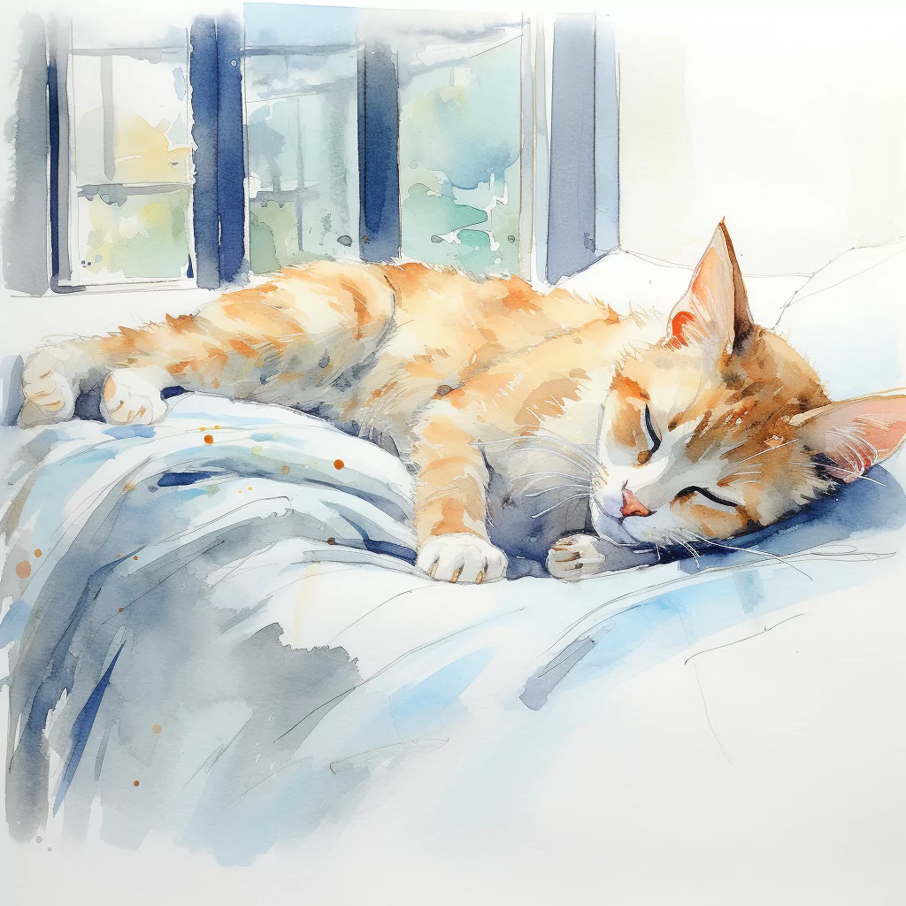 vadrgvet a weak cat lying on a hospital bed loose watercolor sk 70aa4d7d f8d3 4914 aa01 bb9bd73f9be3.png