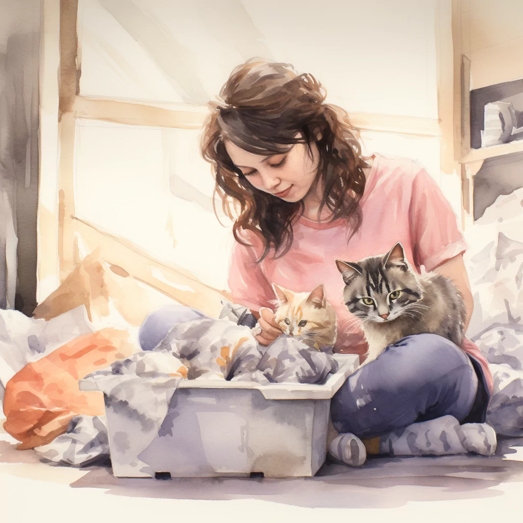 How To Care For A Newborn Kitten 3 vadrgvet a woman cleaning a kittens bed and a kitten next to it 0990213a cdbc 402c bda7 5f2166bc85e1.png