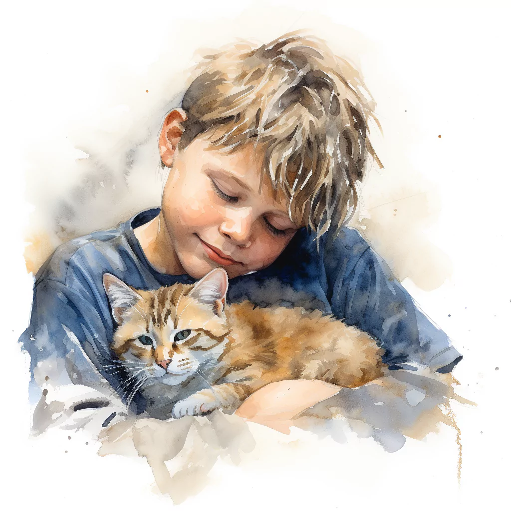 What is Uveitis in Cats? 1 vadrgvet a young boy cuddling a cat loose watercolor sketch mil 01e03133 db7c 491b b39e 010461d5648f.png