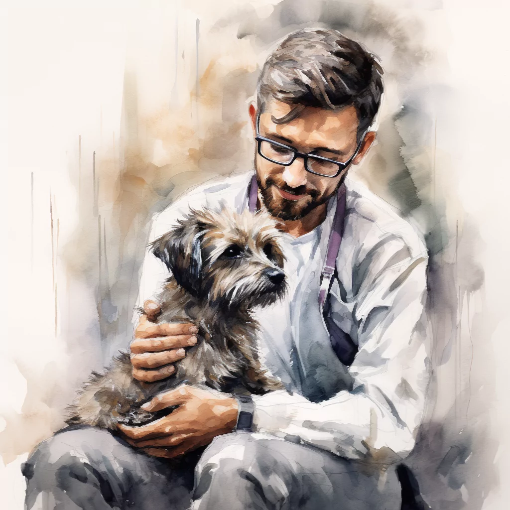 Inflammatory Brain Disease in Dogs: Causes, Symptoms, Diagnosis, Treatment, and Prevention 2 a vet petting a small dog.png