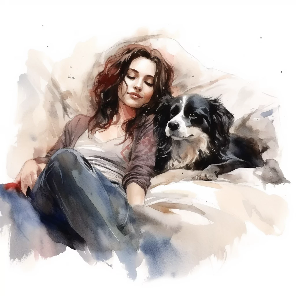 How Service Dogs Can Assist in Alleviating Depression 1 vadrgvet a womn lying on the bed and a dog next to it loose wat fe0be13d 0564 4cc5 b42a 3e2ed18153fd.png