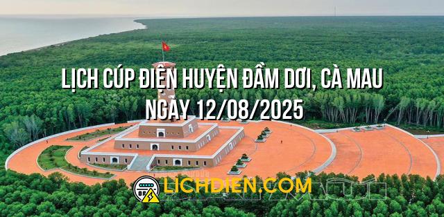 Lịch cúp điện Huyện Đầm Dơi, Cà Mau ngày 12/08/2025