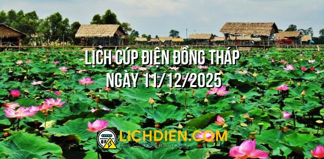 Lịch cúp điện Đồng Tháp ngày 11/12/2025
