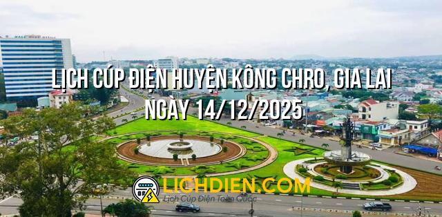 Lịch cúp điện Huyện Kông Chro, Gia Lai ngày 14/12/2025