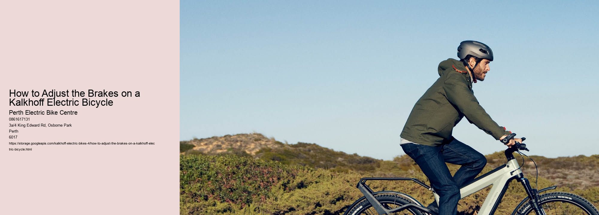 How to Adjust the Brakes on a Kalkhoff Electric Bicycle  