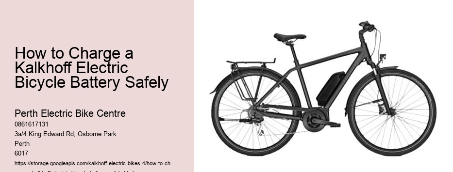 How to Charge a Kalkhoff Electric Bicycle Battery Safely  