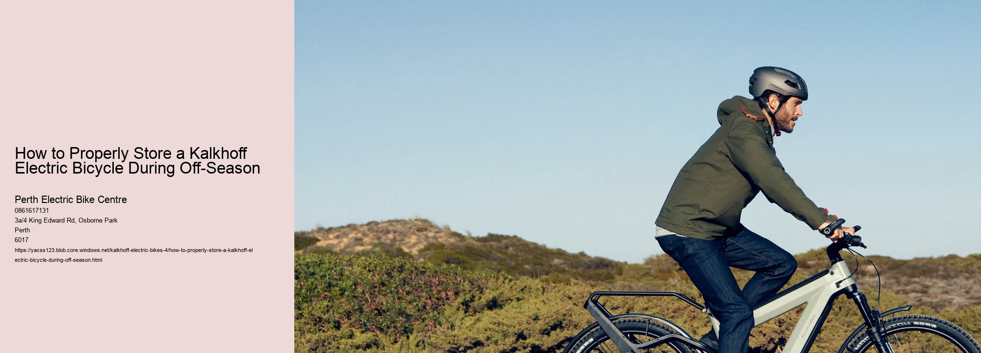 How to Properly Store a Kalkhoff Electric Bicycle During Off-Season  