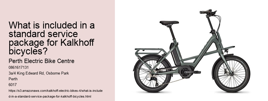 What is included in a standard service package for Kalkhoff bicycles?