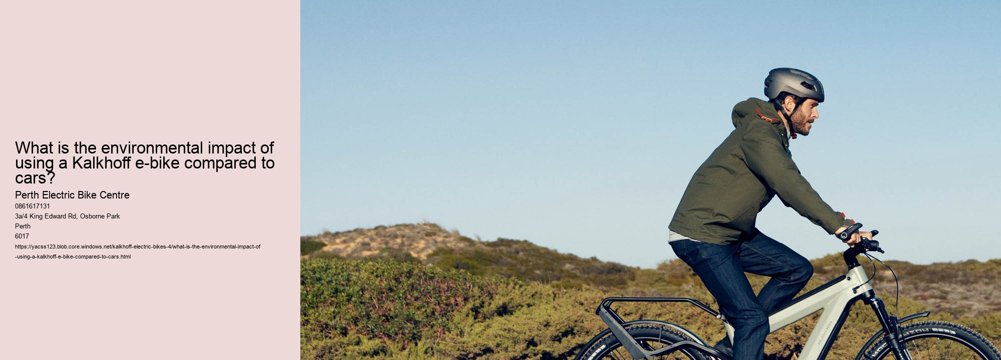 What is the environmental impact of using a Kalkhoff e-bike compared to cars?