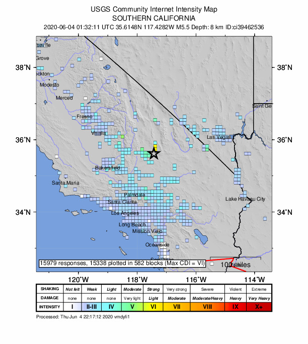 Magnitude 5.5 earthquake near Ridgecrest was an aftershock of 2019 ...