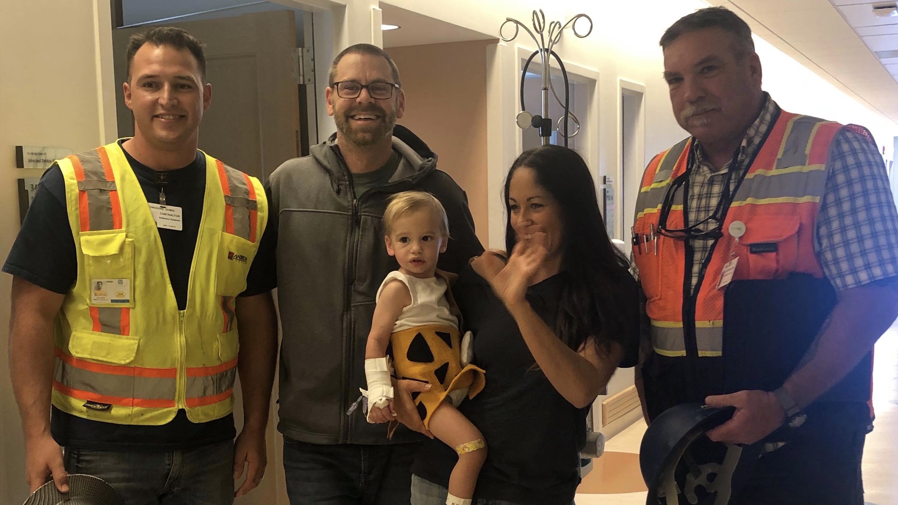 Construction Workers Surprise Child In Hospital On Halloween