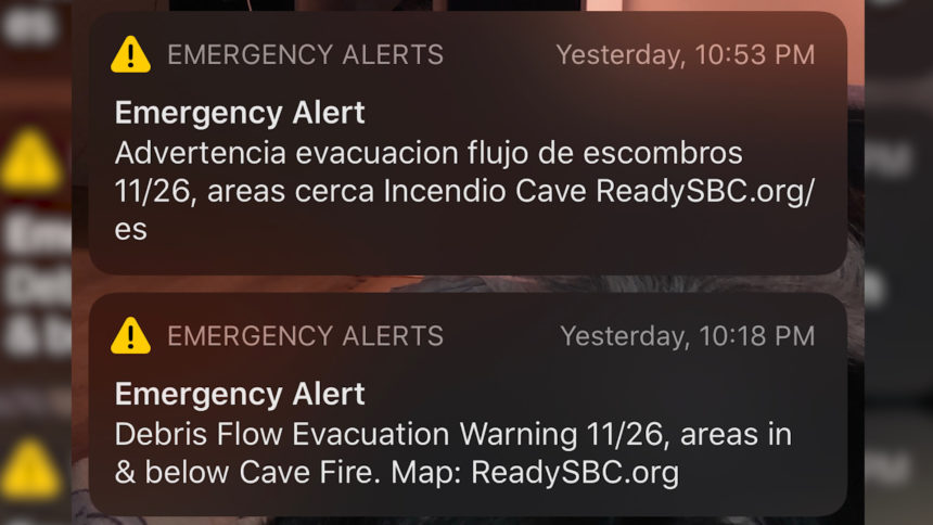Debris Flow alert