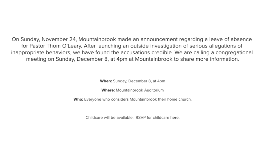 Mountainbrook gives statement