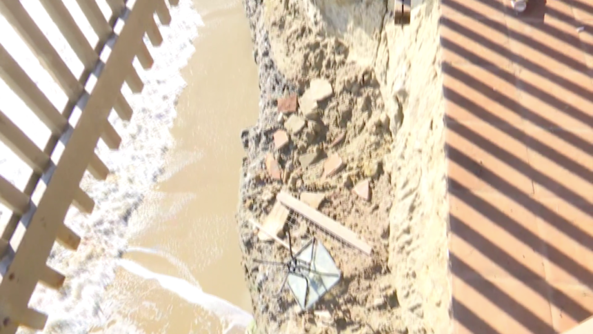 Isla Vista patio partially collapses