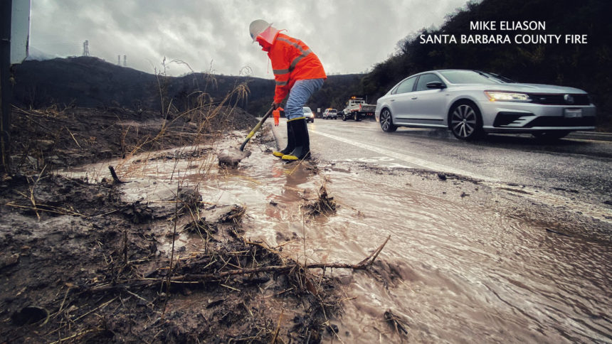 Hwy 154 debris flow