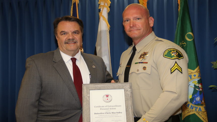 Detective MacAuley being honored