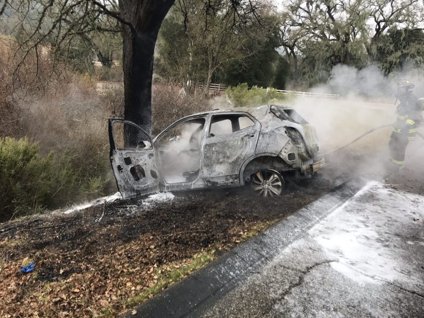 One person seriously injured after vehicle accident with fire in