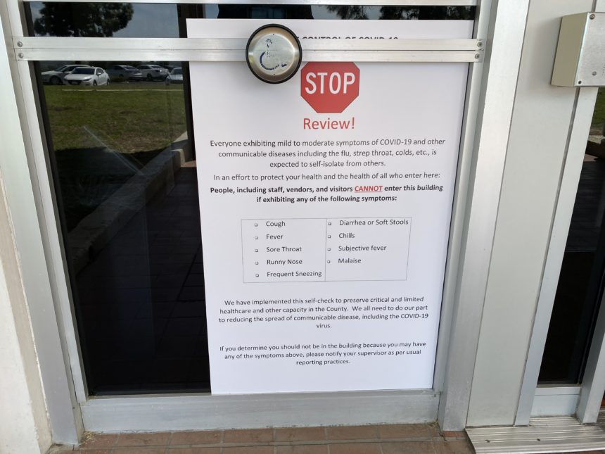 Warning sign at Sheriff's dept.