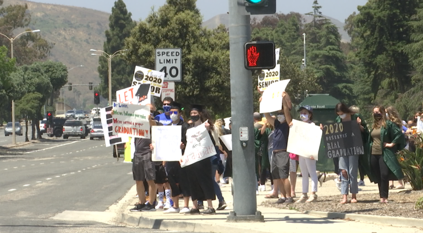 Ventura County seniors protest for a graduation