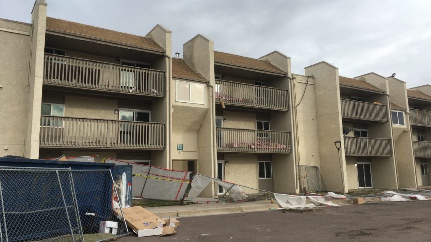 Thrive at Park's Edge apartment complex after evacuation.