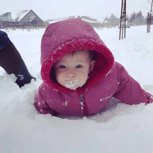 Baby's first snow day Julia Maddox 1127