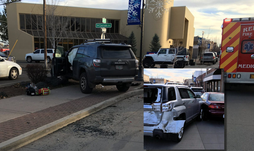 Downtown Redmond DUII parked cars crash 13-1