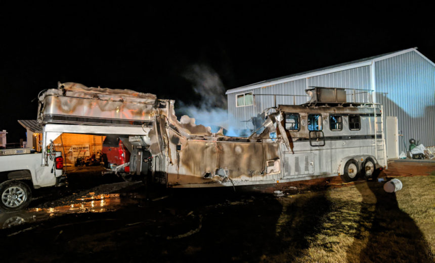 Crooked River Ranch fire destroys large horse trailer KTVZ
