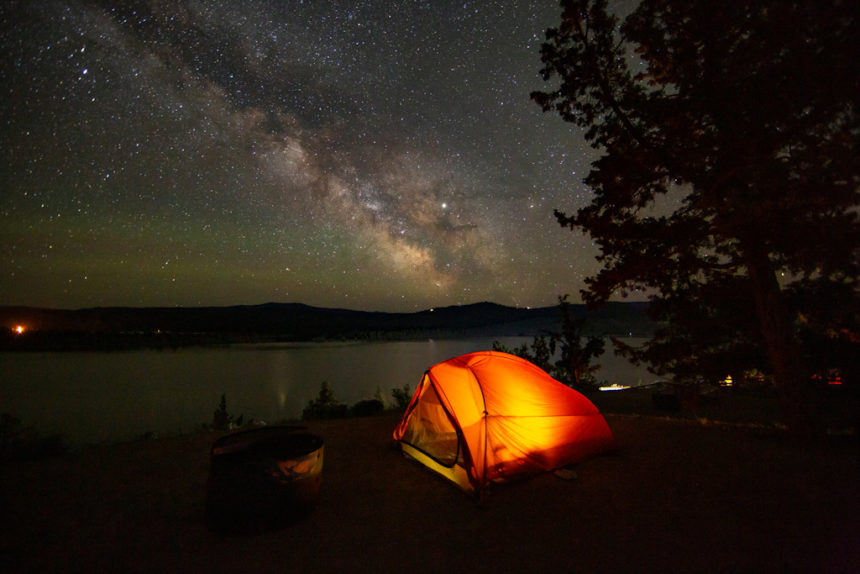 Night camping Prineville Reservoir State Park