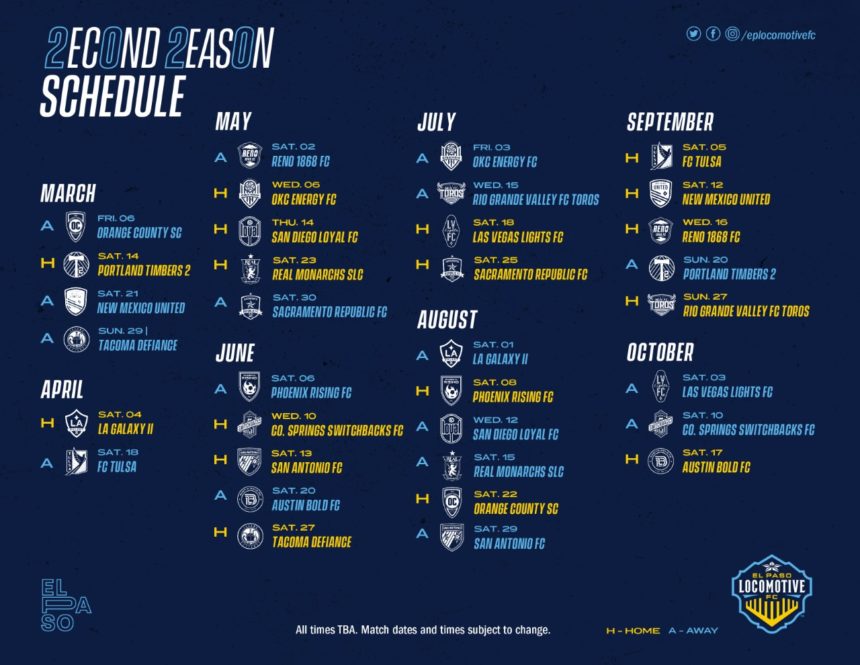 2020 Locomotive Schedule