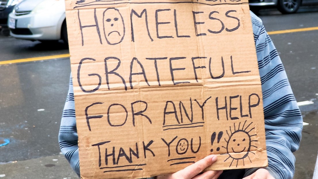 homeless sign