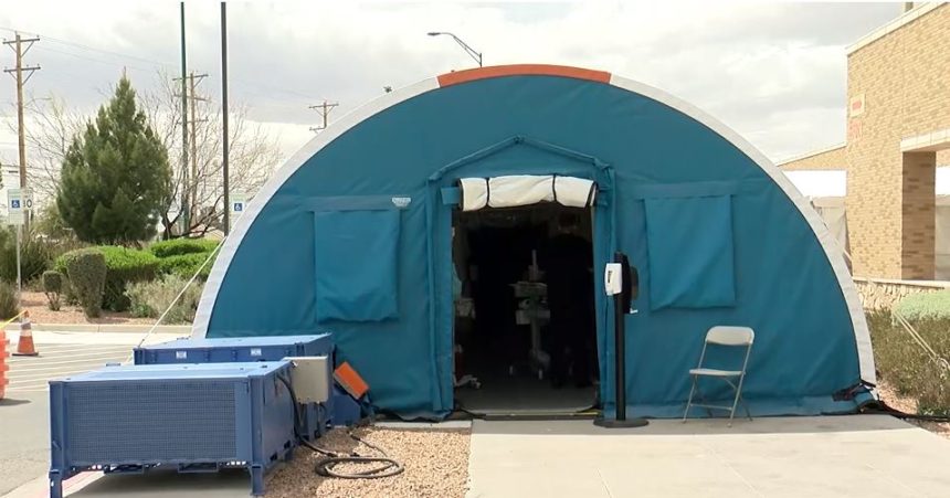 Tents outside UMC for COVID-19 screening