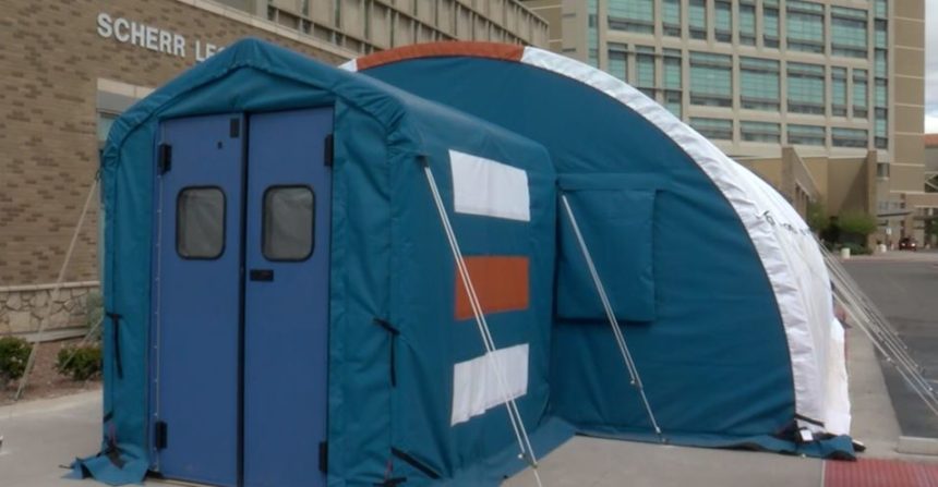 Tents outside UMC for COVID-19 screening