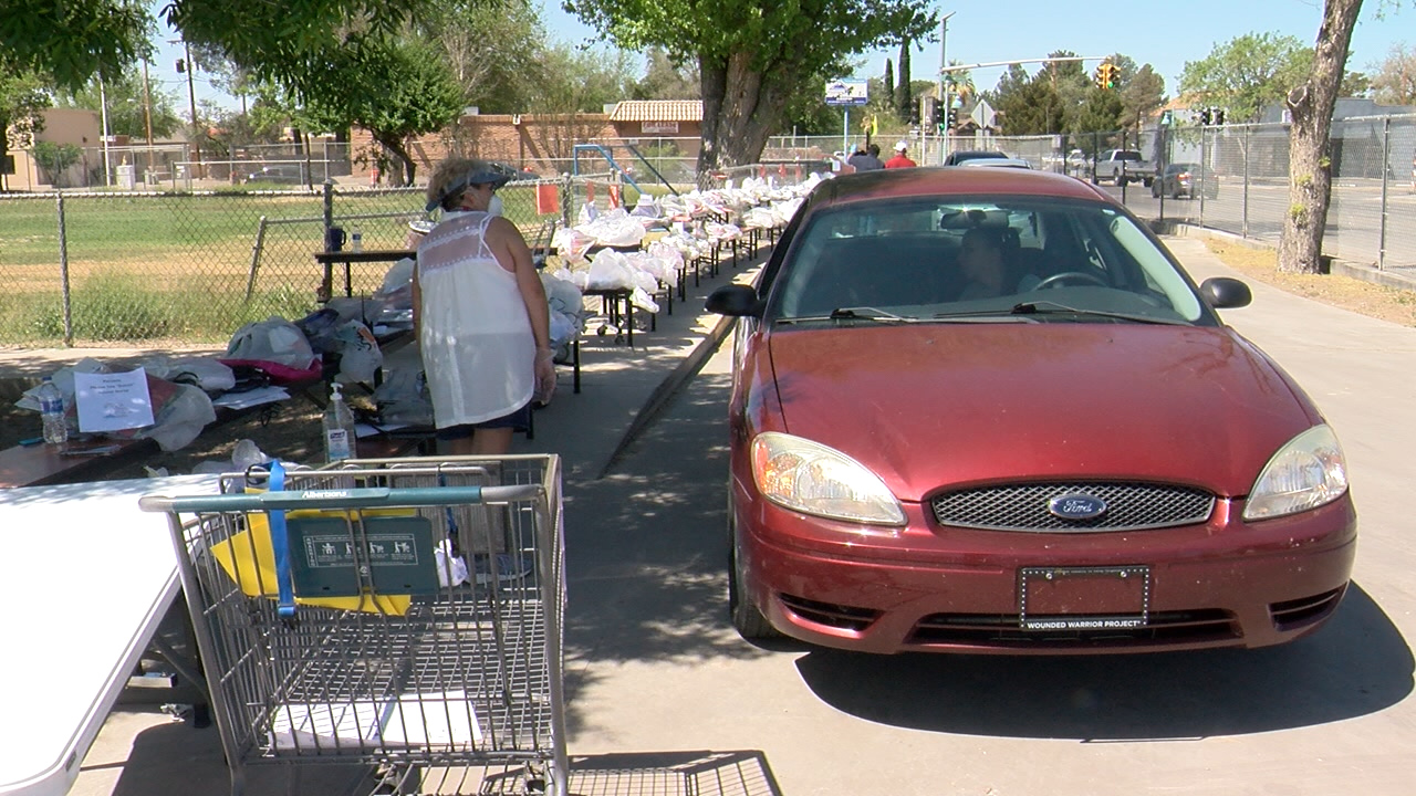 Parents picking up school supplies