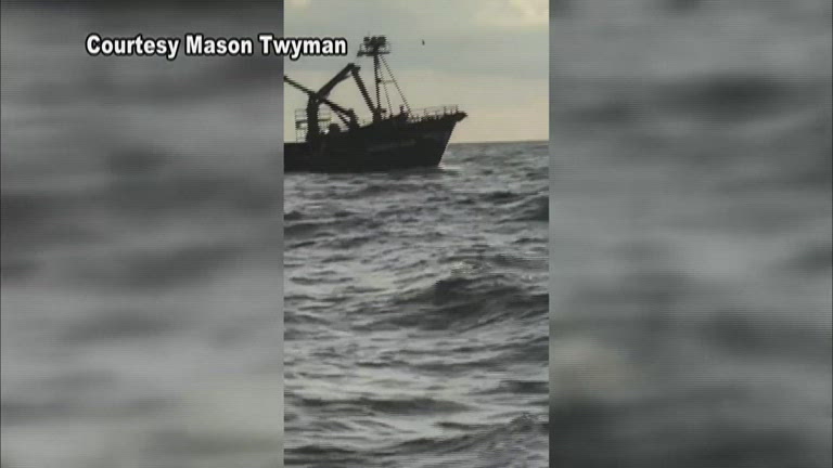sinking fishing boat