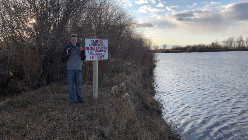 Jenn Vincent Idaho Fish and Game Rhett Birch Teton River Sign Project