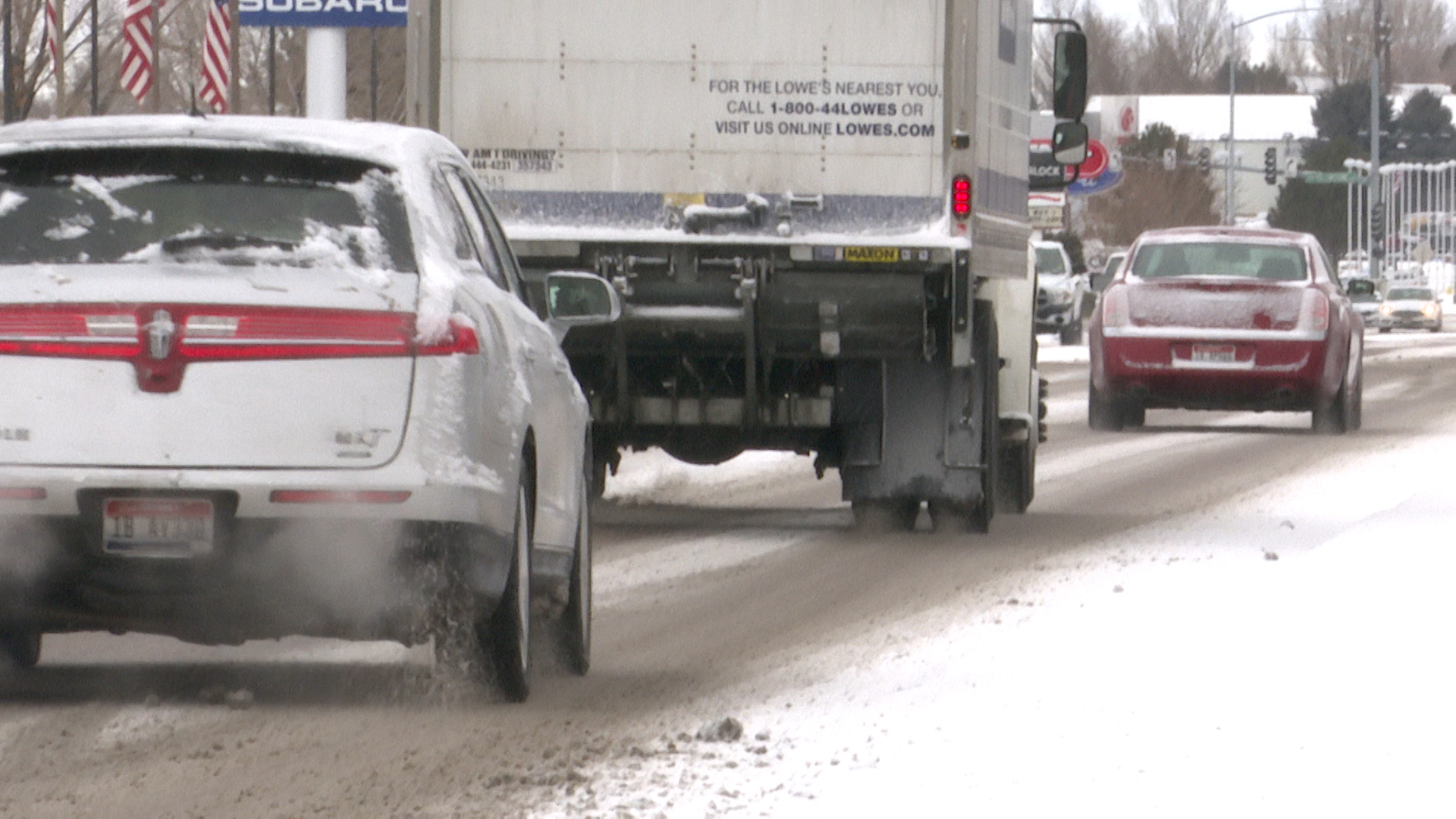 snowy road pocatello