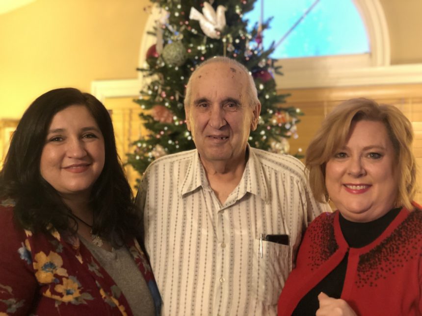 KSL Alma Lake (left), his father, Stephen Bobowski (center), and his girlfriend, Emily Bingham (right),