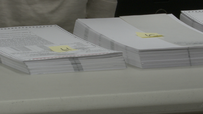 Ballots in the Bannock County Elections Office