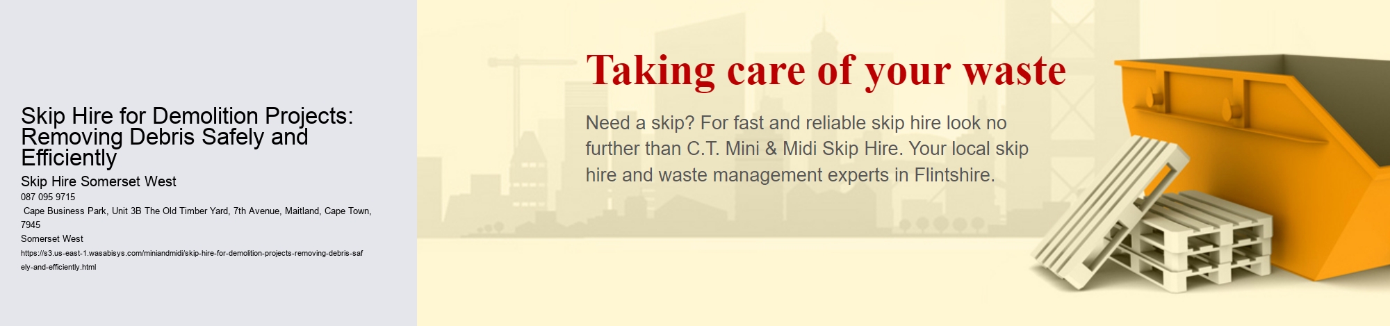 Skip Hire for Demolition Projects: Removing Debris Safely and Efficiently