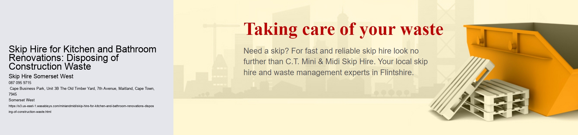 Skip Hire for Kitchen and Bathroom Renovations: Disposing of Construction Waste