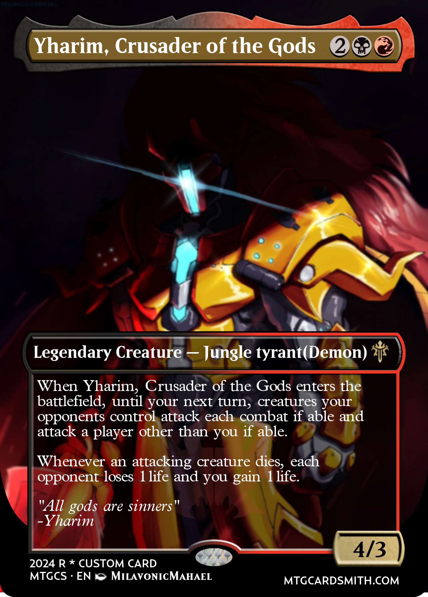 Yharim, Crusader of the Gods