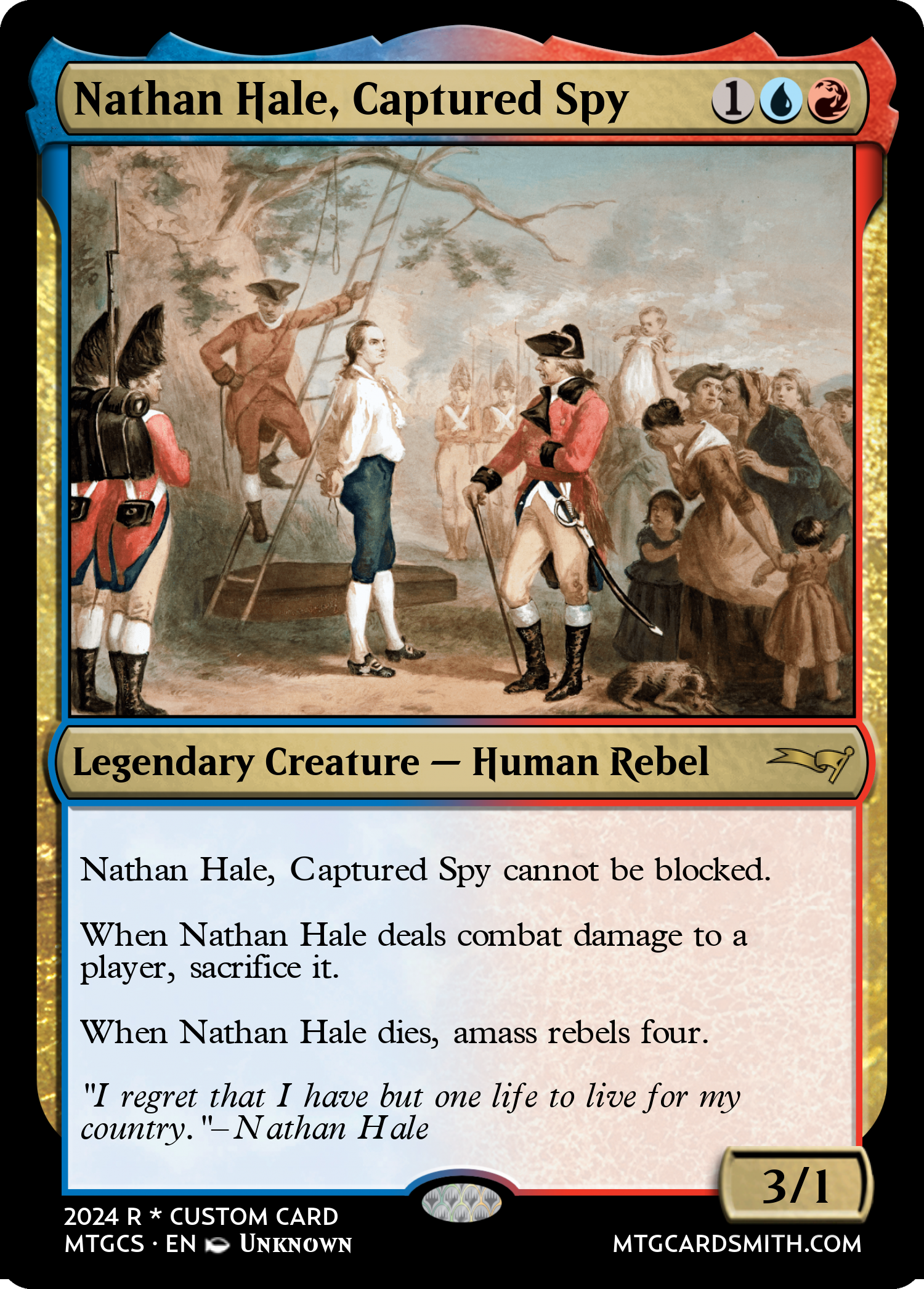 Nathan Hale, Captured Spy