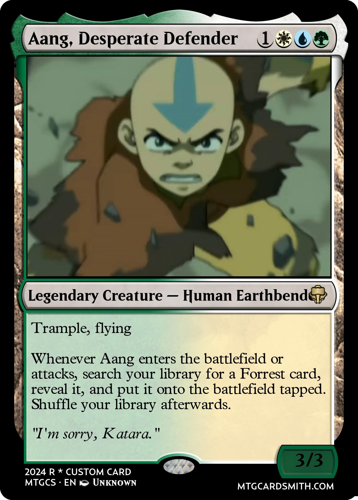 Aang, Desperate Defender