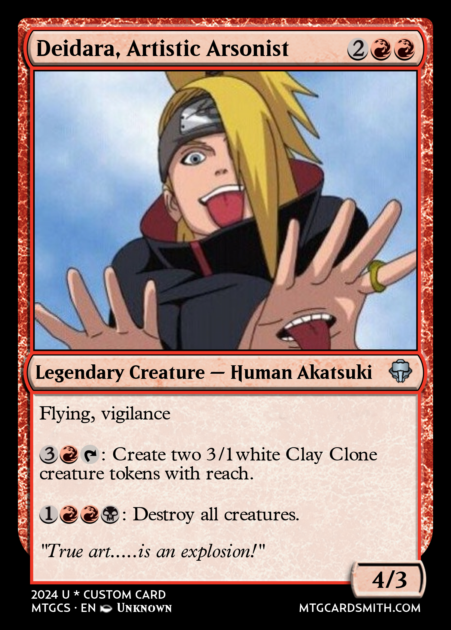 Deidara, Artistic Arsonist