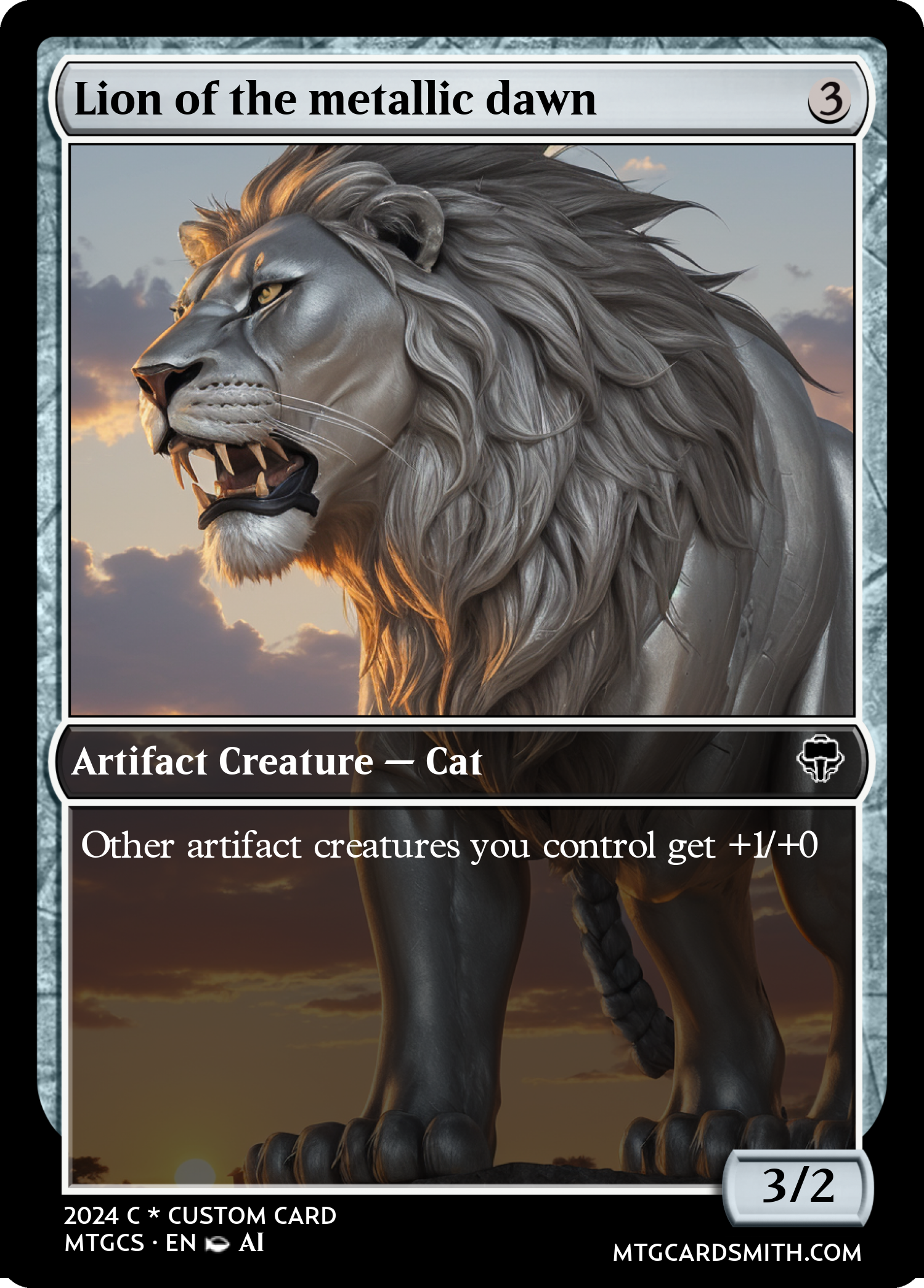 Lion of the metallic dawn